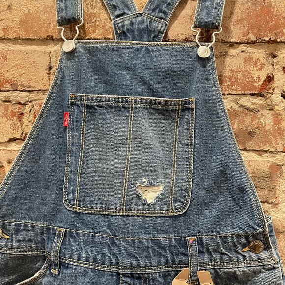 NWT Levi's Girls Shortalls Blue Denim Overall Size 14 Reg - Picture 4 of 12